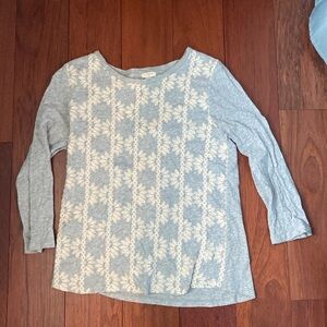 J Crew Gray mid sleeve length casual top